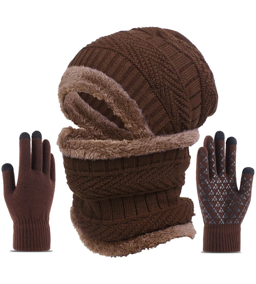 Skullies & Beanies Winter Slouchy Beanie Fleece - C-brown - CR18AG0CA7C $12.44