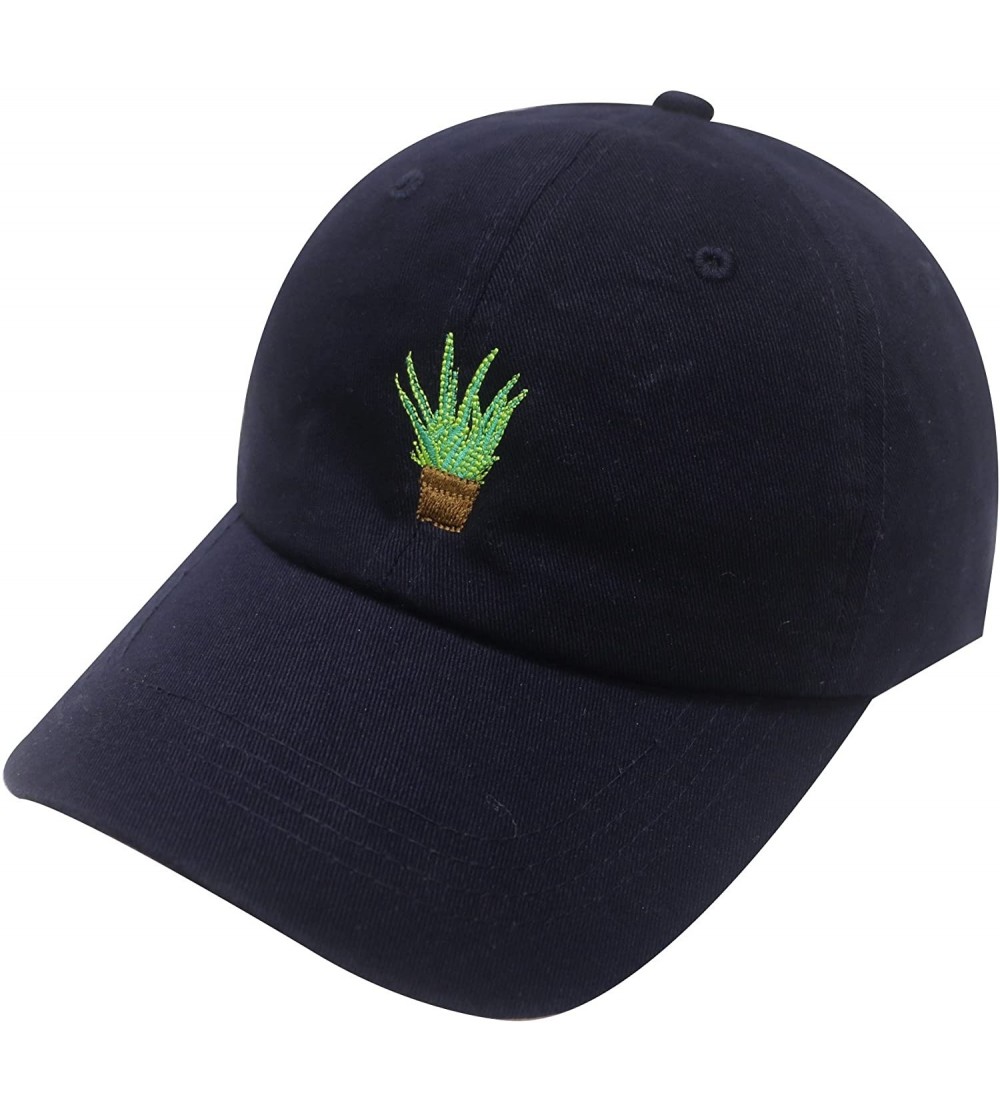 Baseball Caps Plant Cotton Baseball Dad Caps - Navy - CH12N1YLOL1 $11.85