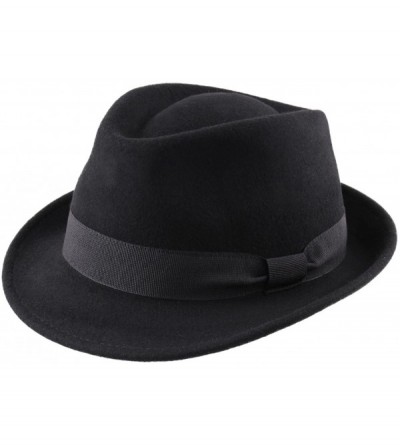 Fedoras Trilby Wool Felt Trilby Hat - Noir - C21884WKZEW $66.18
