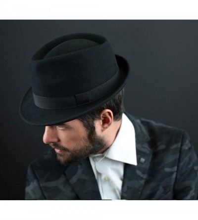 Fedoras Trilby Wool Felt Trilby Hat - Noir - C21884WKZEW $22.06