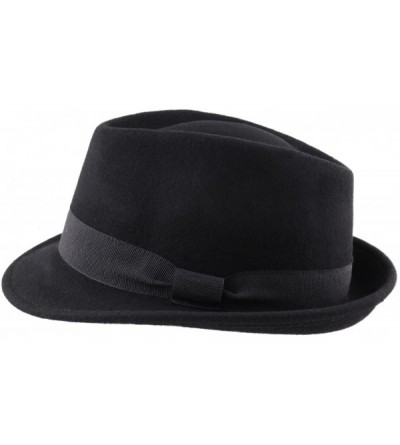 Fedoras Trilby Wool Felt Trilby Hat - Noir - C21884WKZEW $22.06