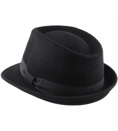 Fedoras Trilby Wool Felt Trilby Hat - Noir - C21884WKZEW $22.06