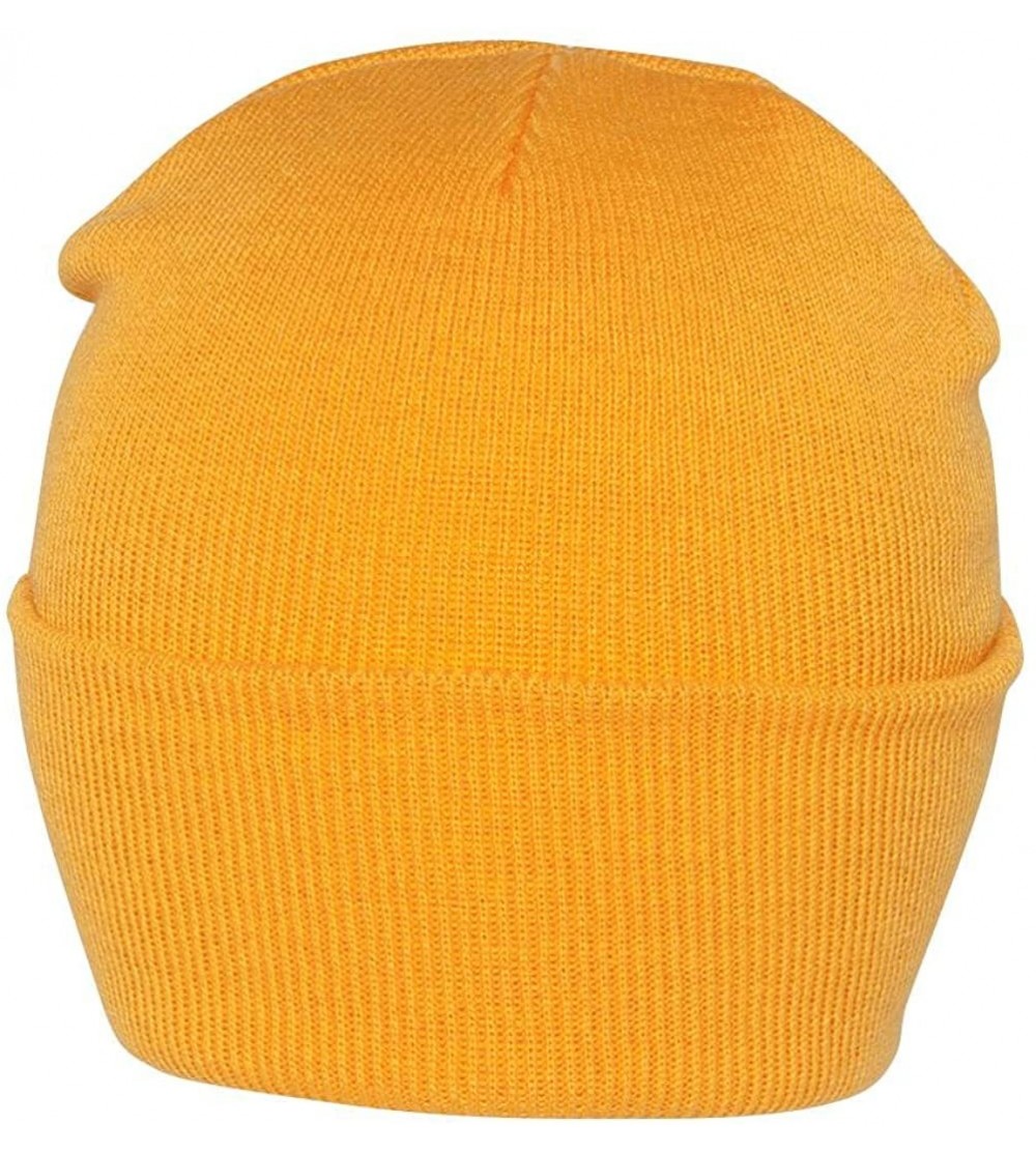 Skullies & Beanies Blank Long Cuff Beanie - Yellow Gold - CW112P9YYZN $10.67