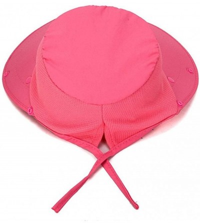 Sun Hats Women Sun Flap Cap Wide Brim Fishing Hat with Removable Face Mask & Neck Flap UPF 50+ - Rose Pink - C9194EUA0I6 $12.42