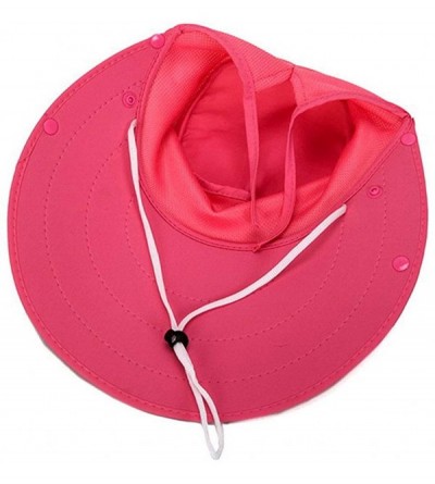 Sun Hats Women Sun Flap Cap Wide Brim Fishing Hat with Removable Face Mask & Neck Flap UPF 50+ - Rose Pink - C9194EUA0I6 $12.42