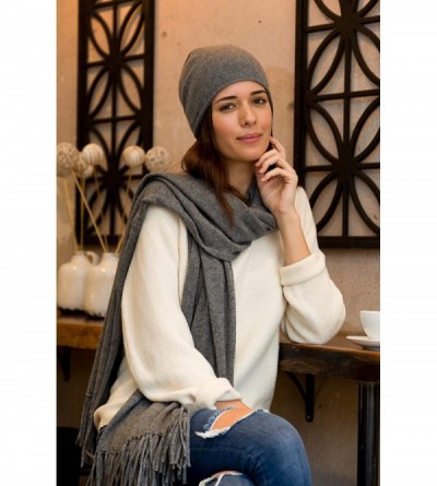 Skullies & Beanies Women's 100% Pure Cashmere Winter Slouchy Beanie (Charcoal) - CZ11J9S6DXT $29.35