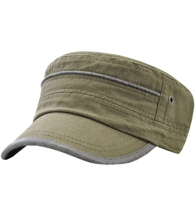 Newsboy Caps Men's Solid Color Military Style Hat Cadet Army Cap - E--army Green - CF18E67K3N2 $9.17