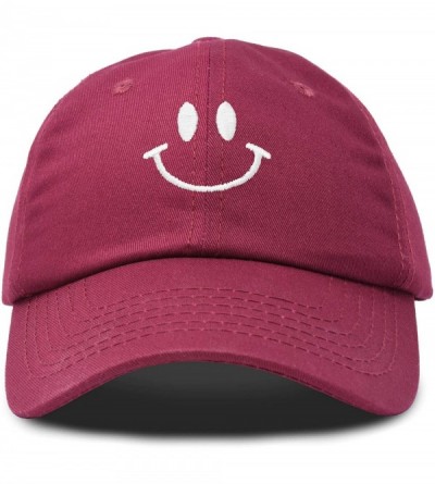 Baseball Caps Smile Baseball Cap Smiling Face Happy Dad Hat Men Women Teens - Maroon - CD18SIRY280 $10.72