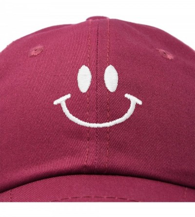 Baseball Caps Smile Baseball Cap Smiling Face Happy Dad Hat Men Women Teens - Maroon - CD18SIRY280 $22.35
