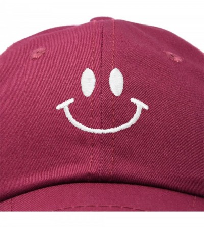 Baseball Caps Smile Baseball Cap Smiling Face Happy Dad Hat Men Women Teens - Maroon - CD18SIRY280 $10.72