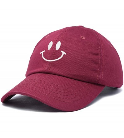 Baseball Caps Smile Baseball Cap Smiling Face Happy Dad Hat Men Women Teens - Maroon - CD18SIRY280 $10.72