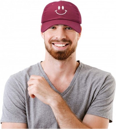 Baseball Caps Smile Baseball Cap Smiling Face Happy Dad Hat Men Women Teens - Maroon - CD18SIRY280 $10.72