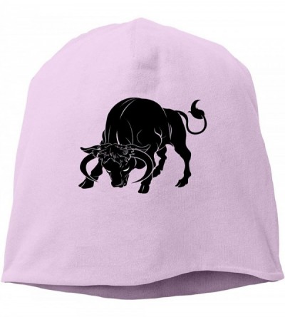 Skullies & Beanies Man Skull Cap Beanie Taurus Zodiac Sign Headwear Knit Hat Warm Hip-hop Hat - Pink - CD18IKX2U99 $16.90