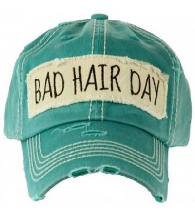Baseball Caps Adjustable Bad Hair Day Distressed Vintage Look Western Cowgirl Hat Cap Jp (Turquoise Blue) - CF17Z3IA93Q $20.95