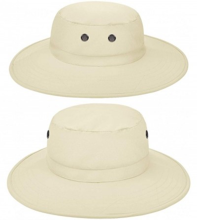 Rain Hats Waterproof Sun Hat Outdoor Wide Brim Bucket Boonie Cap for Safari Hiking Fishing - Tan - CO18H84Z4UG $9.95