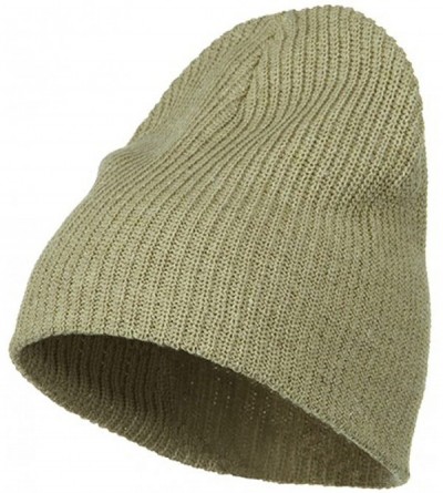 Skullies & Beanies Eco Cotton Ribbed XL Classic Beanie - Beige - CW115EH8MKL $21.35