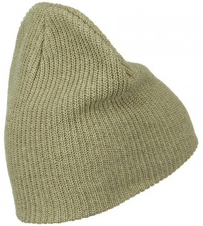 Skullies & Beanies Eco Cotton Ribbed XL Classic Beanie - Beige - CW115EH8MKL $21.35