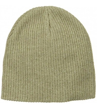 Skullies & Beanies Eco Cotton Ribbed XL Classic Beanie - Beige - CW115EH8MKL $21.35