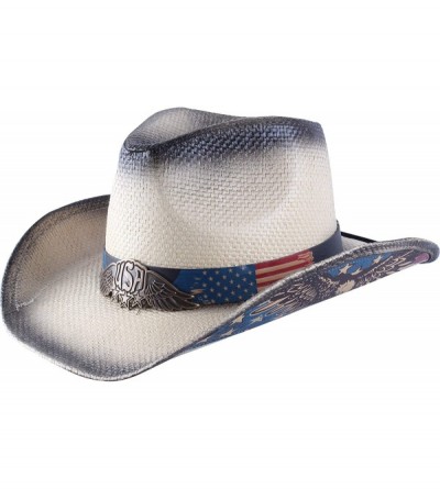 Cowboy Hats Western Outback Cowboy Hat Men's Women's Style Straw Felt Canvas - 007 Beige Usa - CR1950OGUY5 $60.24