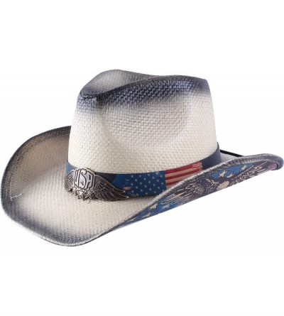 Cowboy Hats Western Outback Cowboy Hat Men's Women's Style Straw Felt Canvas - 007 Beige Usa - CR1950OGUY5 $34.64