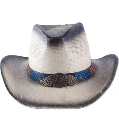 Cowboy Hats Western Outback Cowboy Hat Men's Women's Style Straw Felt Canvas - 007 Beige Usa - CR1950OGUY5 $34.64
