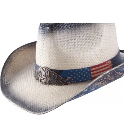 Cowboy Hats Western Outback Cowboy Hat Men's Women's Style Straw Felt Canvas - 007 Beige Usa - CR1950OGUY5 $34.64