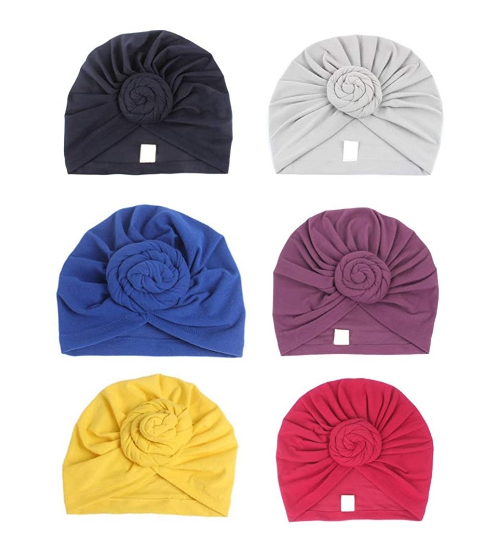 Skullies & Beanies 4Pack/6Packs Women Turban African Pattern Knot Headwrap Beanie Pre-Tied Bonnet Chemo Cap Hair Loss Hat - C...