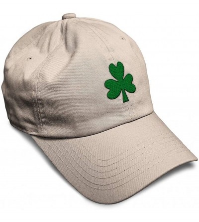 Baseball Caps Custom Soft Baseball Cap Shamrock Embroidery Dad Hats for Men & Women - Stone - C218SHIU5S3 $26.45