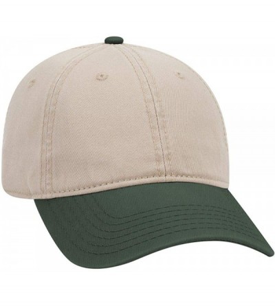 Sun Hats 6 Panel Low Profile Garment Washed Superior Cotton Twill - Dk.grn/Kha - CA180D4XT26 $14.28