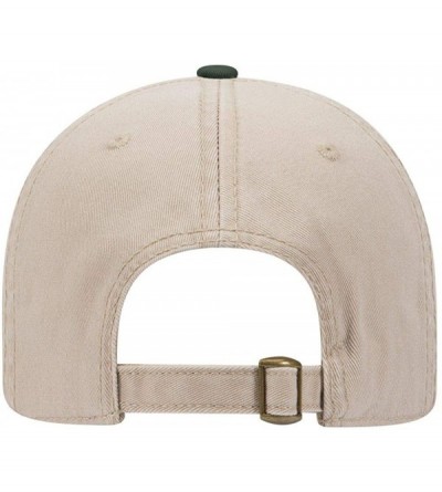 Sun Hats 6 Panel Low Profile Garment Washed Superior Cotton Twill - Dk.grn/Kha - CA180D4XT26 $14.28