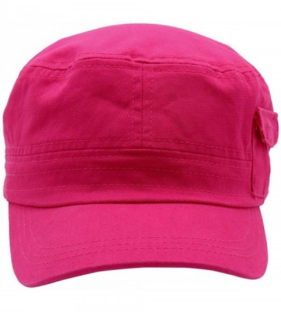 Baseball Caps Cadet Army Cap - Military Cotton Hat - Hot Pink2 - CM12GW5UUVR $12.08