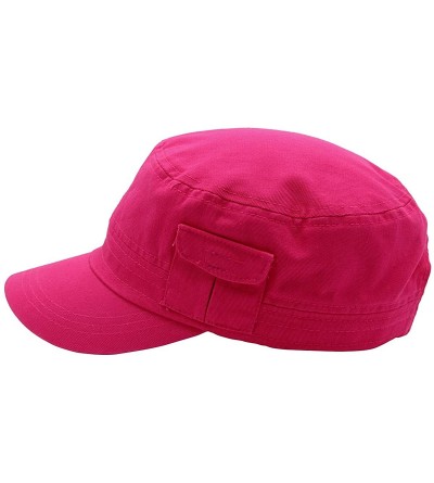 Baseball Caps Cadet Army Cap - Military Cotton Hat - Hot Pink2 - CM12GW5UUVR $12.08