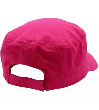 Baseball Caps Cadet Army Cap - Military Cotton Hat - Hot Pink2 - CM12GW5UUVR $12.08