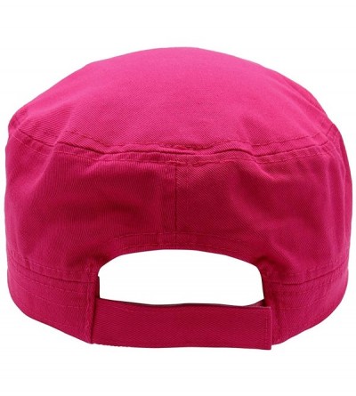 Baseball Caps Cadet Army Cap - Military Cotton Hat - Hot Pink2 - CM12GW5UUVR $12.08