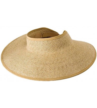 Visors hat.a.Girl Packable Travel Sun Visor- 4" Brim - NH72 - Natural - CE112HJNJMF $13.11