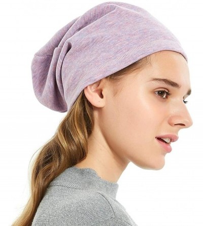 Skullies & Beanies Mens Beanie Hats Slouchy Warm Knit Skull Cap for Men Women Winter Unisex - Purple - CR18Y3N77XU $8.76