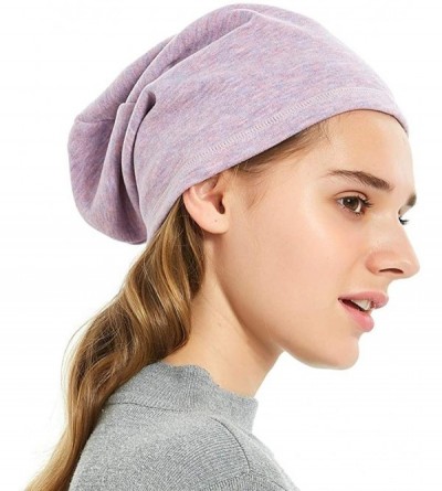 Skullies & Beanies Mens Beanie Hats Slouchy Warm Knit Skull Cap for Men Women Winter Unisex - Purple - CR18Y3N77XU $8.76