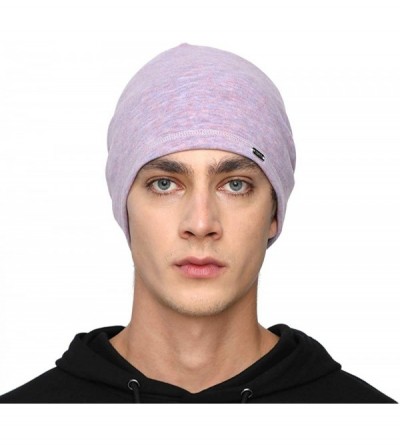 Skullies & Beanies Mens Beanie Hats Slouchy Warm Knit Skull Cap for Men Women Winter Unisex - Purple - CR18Y3N77XU $8.76