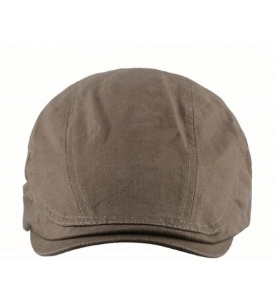 Newsboy Caps Men's Classic Cotton Flat Hat Ivy Gatsby Newsboy Driving Cap - Khaki - C017YC9NANA $13.18