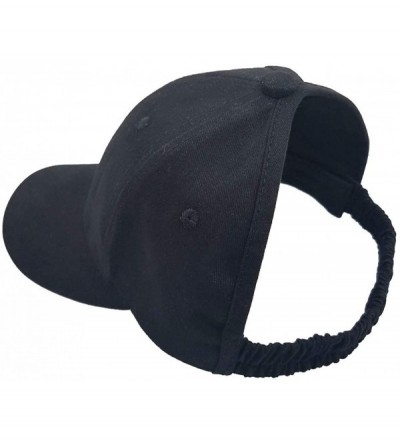 Baseball Caps Women Backless Ponytail Hats Cotton Distressed Baseball-Cap - Black - CB18NQMGURL $8.93