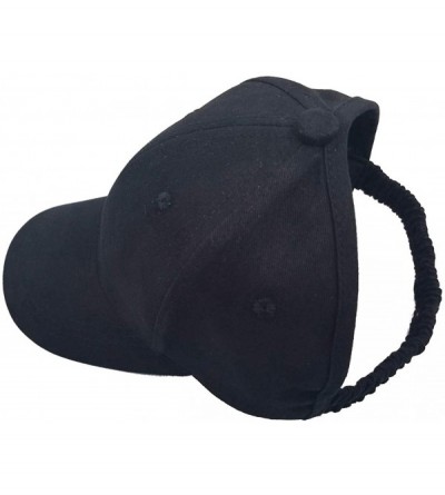 Baseball Caps Women Backless Ponytail Hats Cotton Distressed Baseball-Cap - Black - CB18NQMGURL $8.93