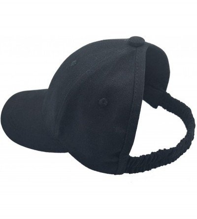 Baseball Caps Women Backless Ponytail Hats Cotton Distressed Baseball-Cap - Black - CB18NQMGURL $8.93