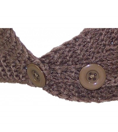 Cold Weather Headbands Solid Color Cable & Garter Stitch Knit Headband (One Size) - Brown - CT125W1508F $18.04
