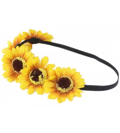 Headbands Sunflower Crown Sunflower Headband Sunflower Halo Hair Accessories (Yellow Big Flower) - CC18TRAAUW9 $9.46