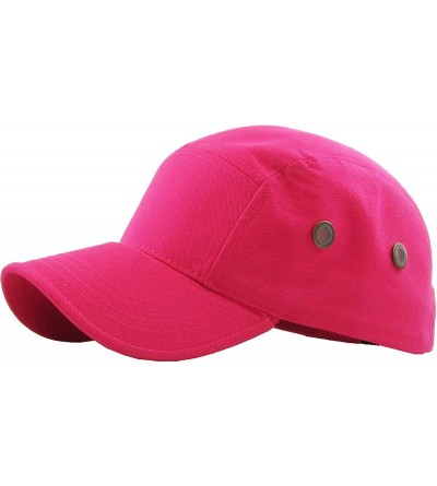 Baseball Caps Five Panel Solid Color Unisex Adjustable Army Military Cadet Cap - Hot Pink - CP11JEBOKUT $9.97