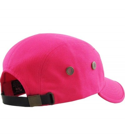 Baseball Caps Five Panel Solid Color Unisex Adjustable Army Military Cadet Cap - Hot Pink - CP11JEBOKUT $9.97