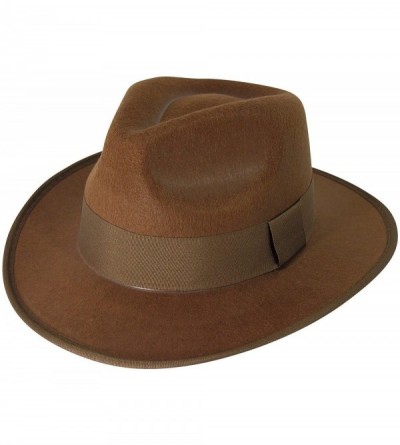 Fedoras Men's Deluxe Adult Fedora Hat - Brown - CU118N75W1V $24.21