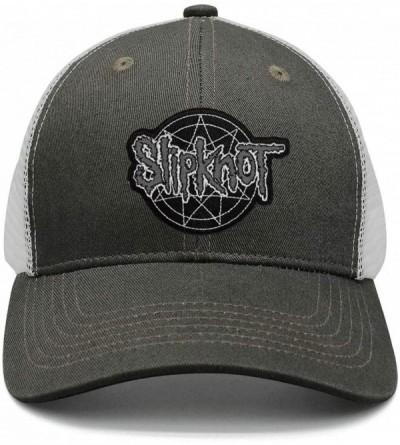 Sun Hats Unisex Mesh Flat Cap -Logo-Funny- Caps for Mens Womens - Slipknot Logo Funny-1 - CH18KWI4MG9 $31.94