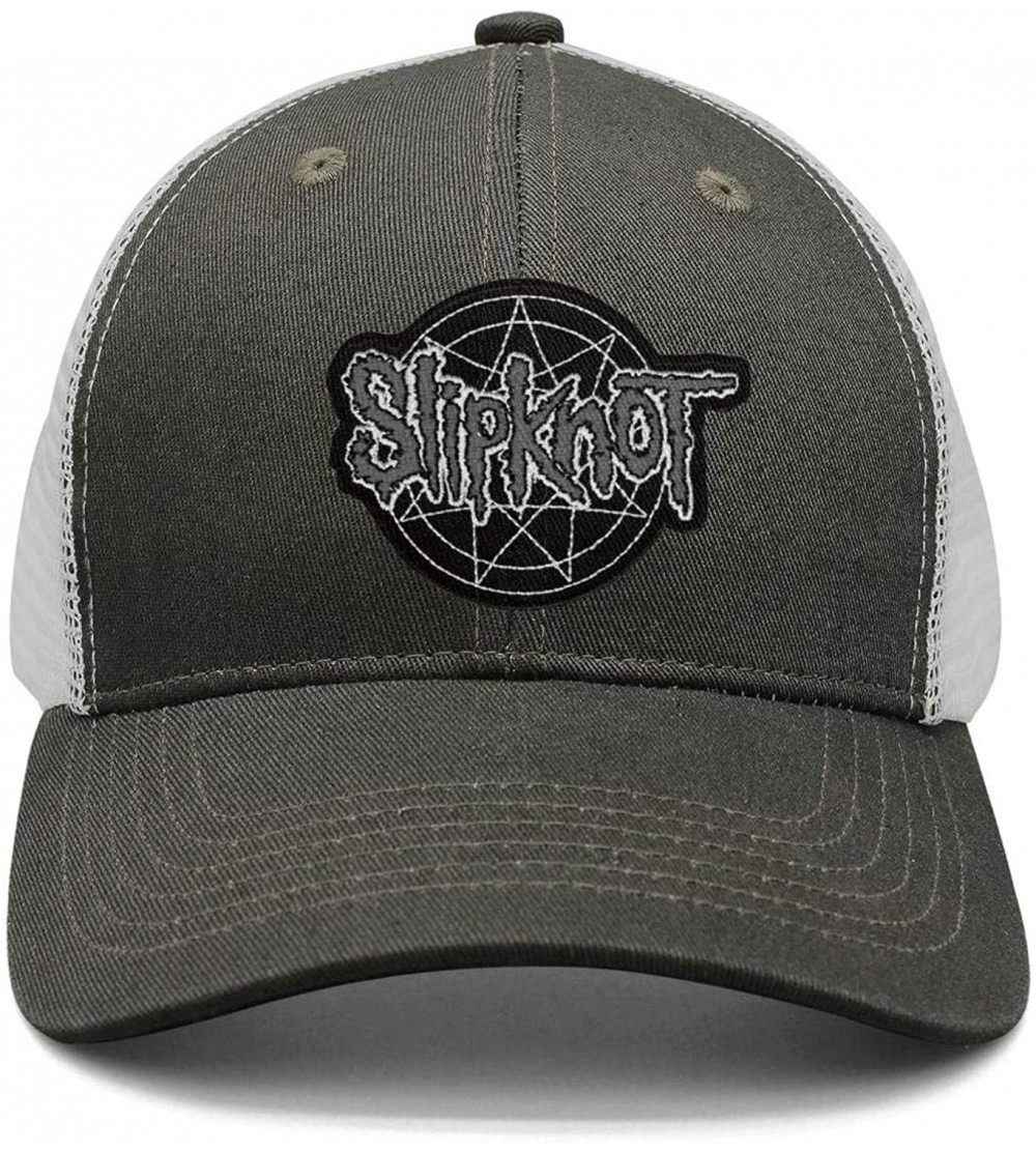 Sun Hats Unisex Mesh Flat Cap -Logo-Funny- Caps for Mens Womens - Slipknot Logo Funny-1 - CH18KWI4MG9 $18.91