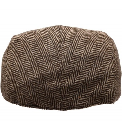 Newsboy Caps Men's Collection Wool Blend Herringbone Tweed Newsboy Ivy Hat with Dress Socks. - Lightbrown - CB12IJU0JV9 $15.96